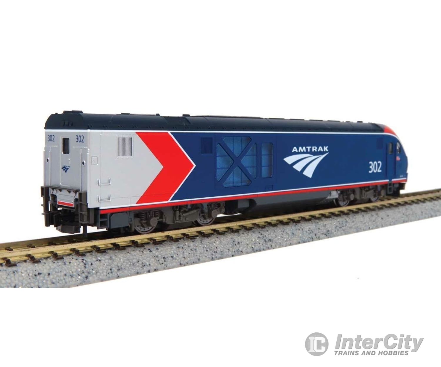 Kato N 1766053 Siemens ALC-42 Charger - Standard DC -- Amtrak #304 (Phase VI, blue, red, white, silver) - Default Title (CH-381-1766053)