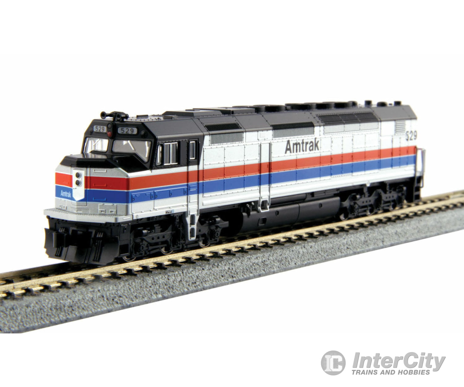 Kato N 1769203 Emd Sdp40F Type I - Standard Dc -- Amtrak #529 (Phase Ii; Platinum Mist Black; Wide