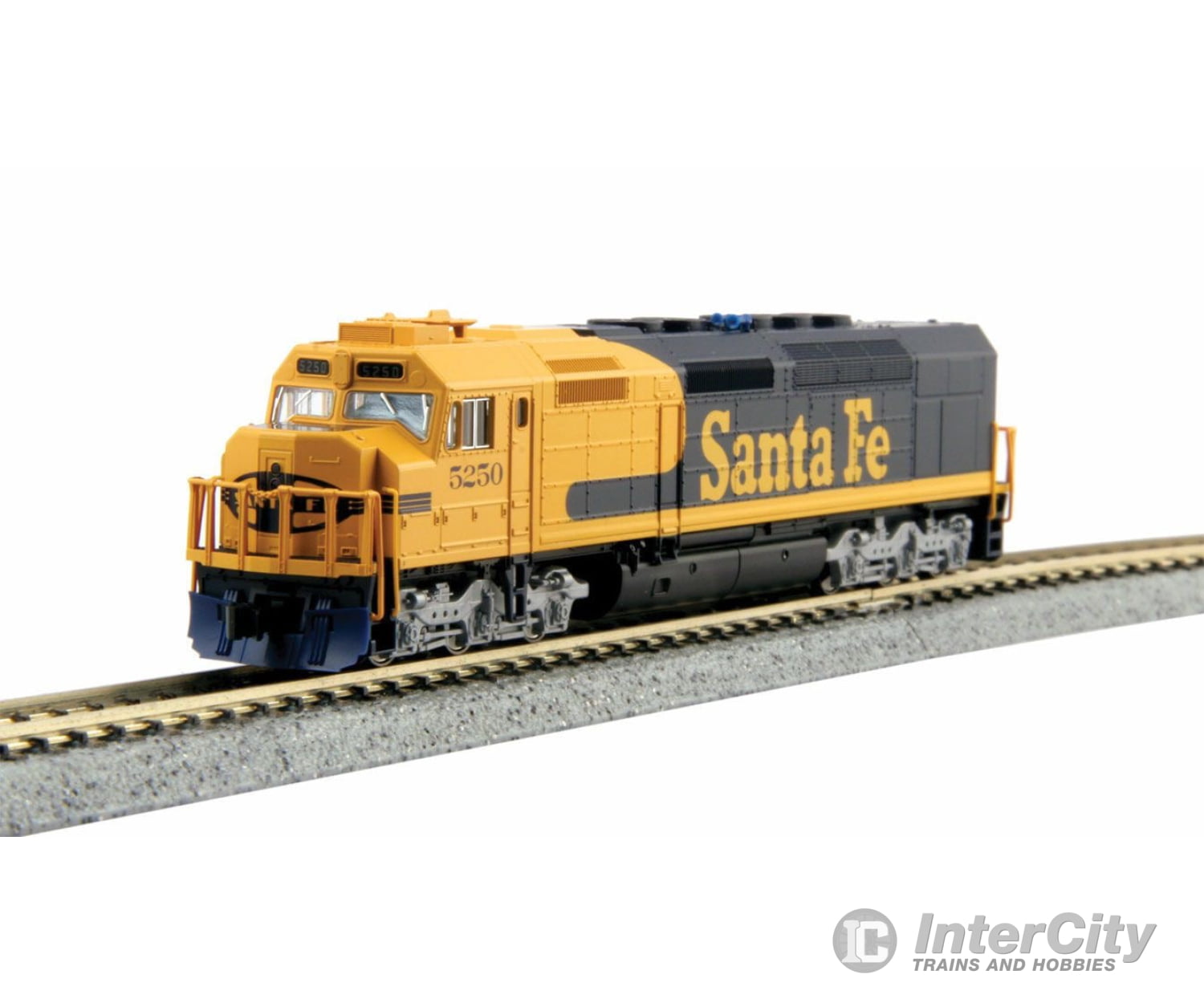 Kato N 1769211DCC EMD SDP40F Type IVa - DCC -- Santa Fe #5250 (Warbonnet; blue, yellow) - Default Title (CH-381-1769211DCC)