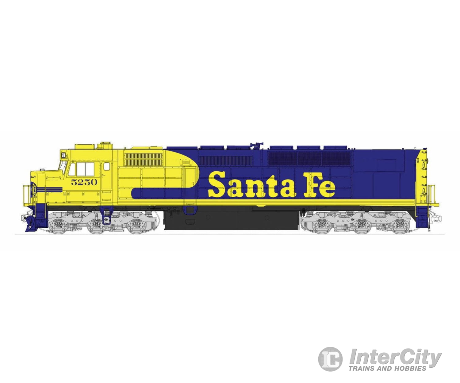 Kato N 1769212 EMD SDP40F Type IVa - Standard DC -- Santa Fe #5253 (Warbonnet; blue, yellow) - Default Title (CH-381-1769212)