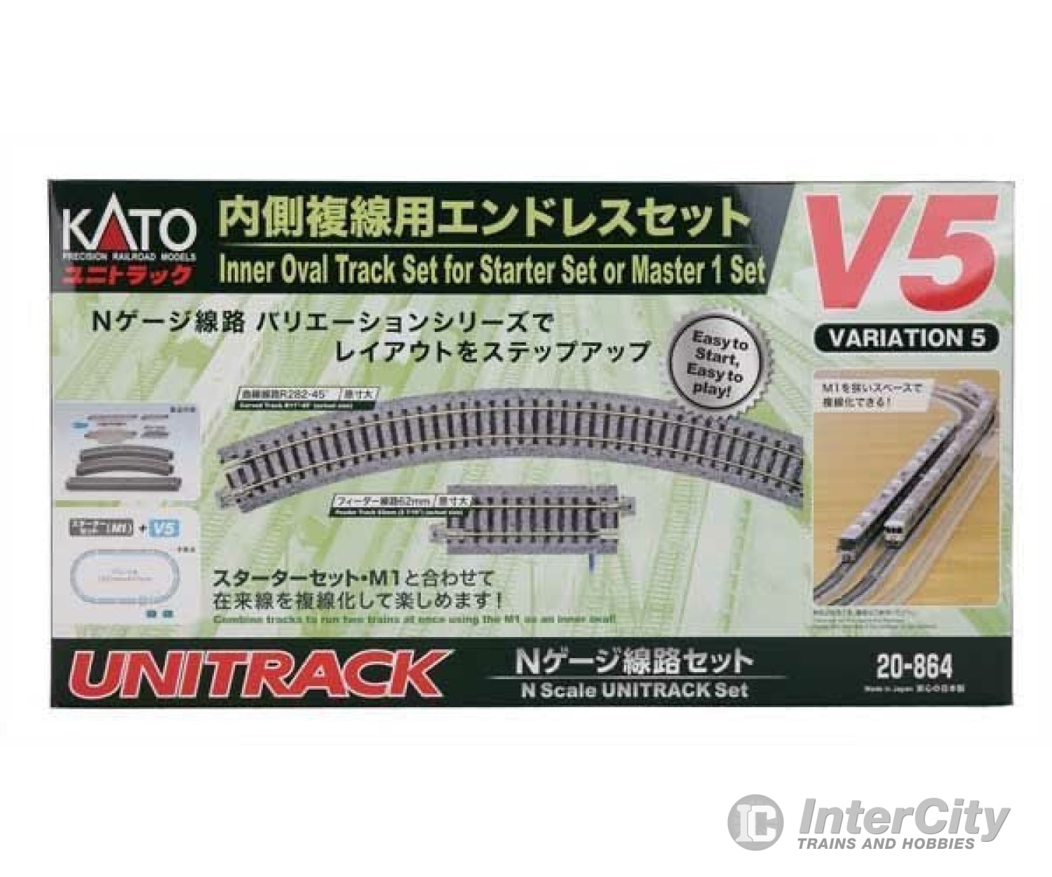 Kato N 20-864 Kato 20-864 UNITRACK Variation Set V5 Inner Oval Track Set (N Scale) - Default Title (CH-381-20864)