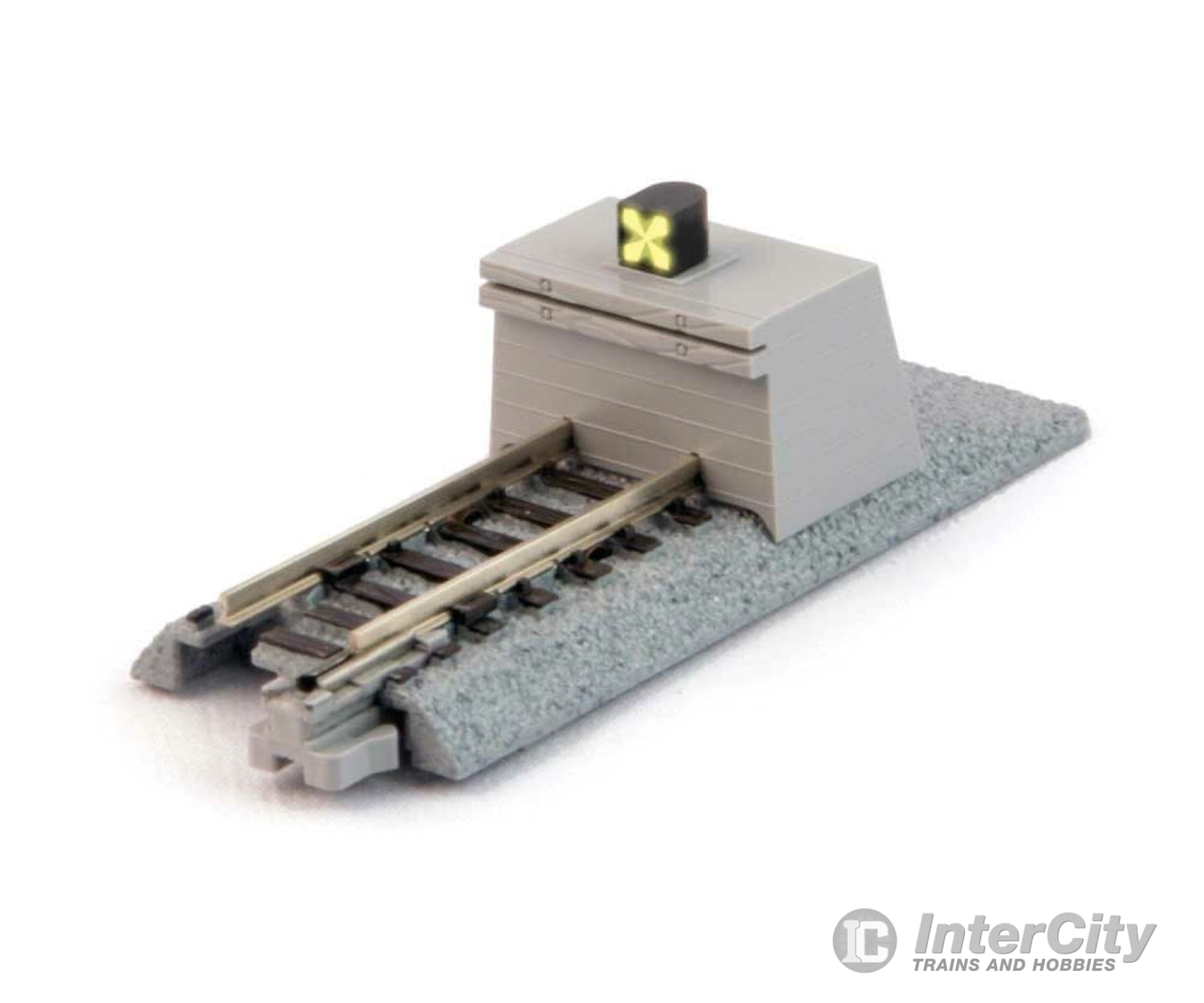 Kato N 20063 Concrete Illuminated Bumper Track - Unitrack -- Style A, 2-5/6" 66mm Long - Default Title (CH-381-20063)