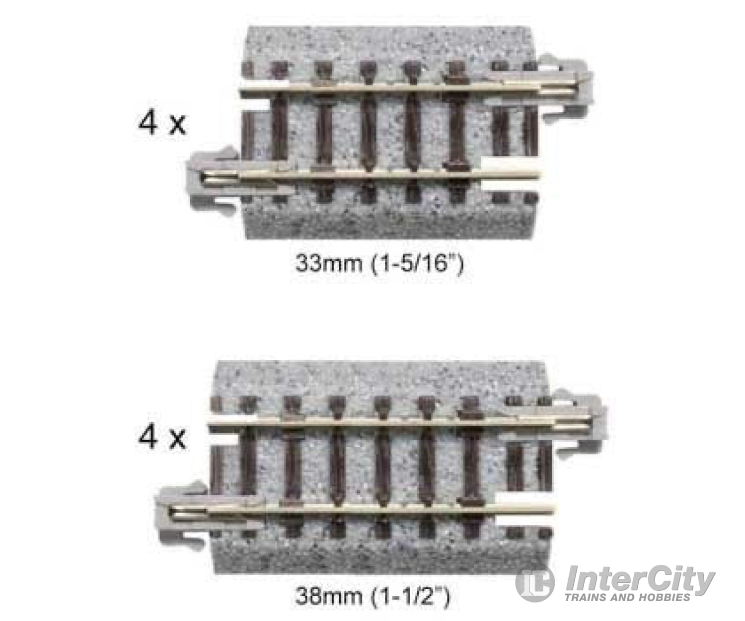 Kato N 20092 Track Assortment Set B - Unitrack -- 4 Each: 1-1/2" 38mm and 1-5/16" 33mm Straight Sections - Default Title (CH-381-20092)