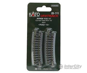 Kato N 20111 Curved Roadbed Track Section - Unitrack -- 15-Degree, 11" 181mm Radius pkg(4) - Default Title (IC-381-20111)