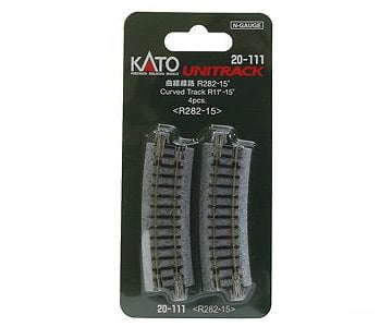 Kato N 20111 Curved Roadbed Track Section - Unitrack -- 15-Degree, 11" 181mm Radius pkg(4) - Default Title (IC-381-20111)