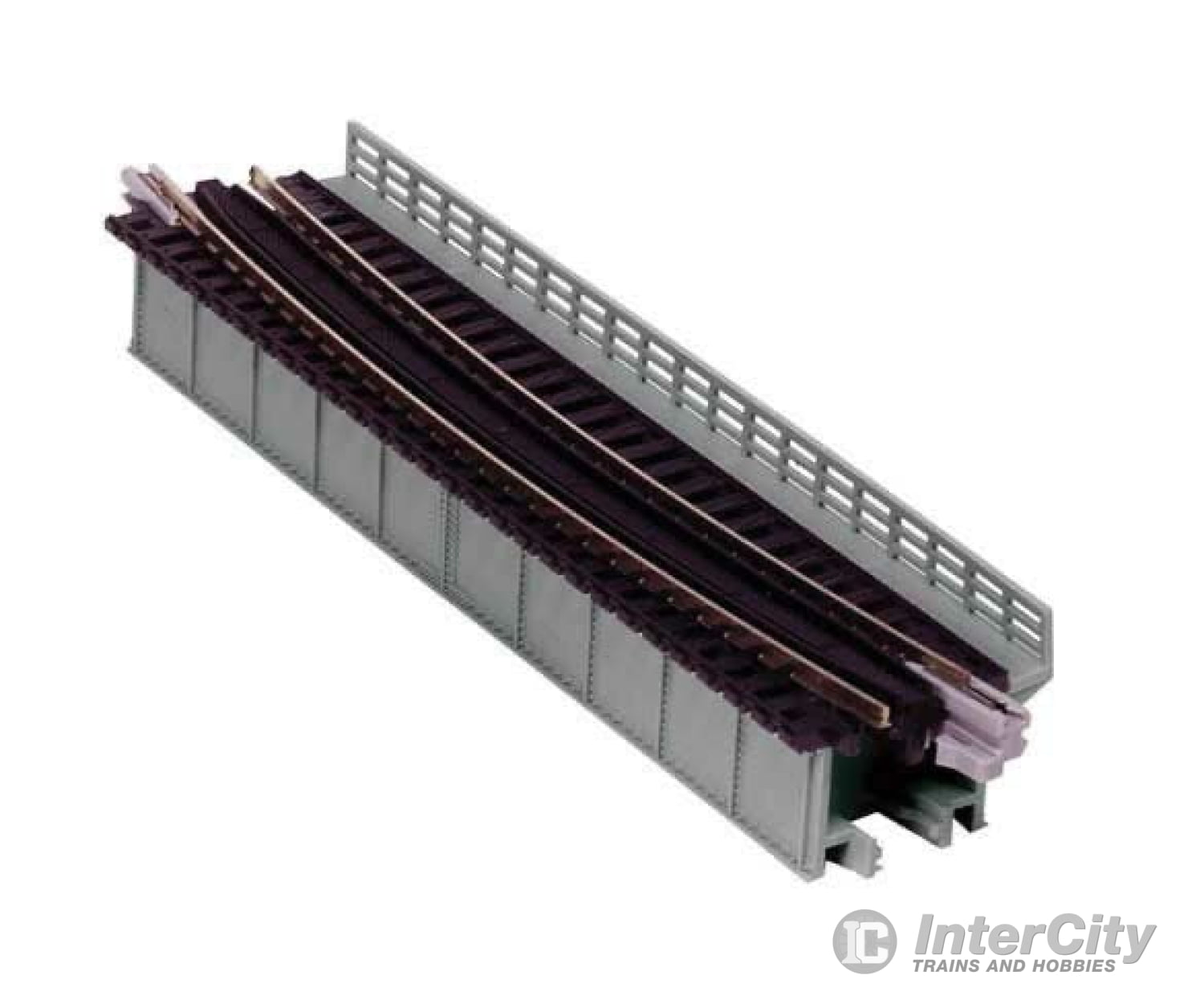 Kato N 20467 Single-Track Curved Deck-Girder Bridge, Code 80 Track - Assembled - Unitrack -- 17-5/8" 448mm Radius, 15 Degrees (gray) - Default Title (CH-381-20467)