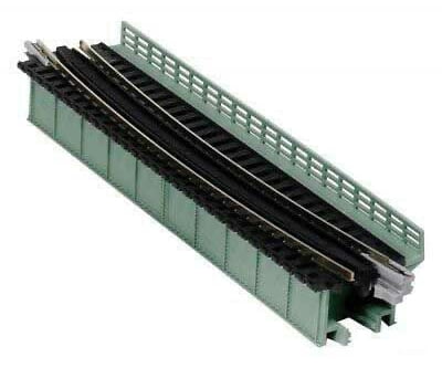 Kato 20472 Single-Track Curved Deck-Girder Bridge, Code 80 Track - Assembled - Unitrack -- 19" 481mm Radius, 15 Degrees (gray) - Default Title (IC-381-20472)