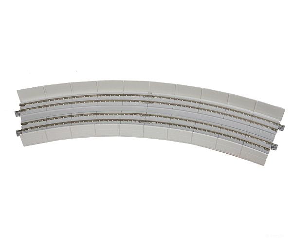 Kato N 20545 Unitrack CT Double-Track Superelevated Curve Easment -- 1 Each Left & Right, 22.5 Degrees, 15 & 16-3/8" 38.1 & 41.4cm Radius - Default Title (CH-381-20545)