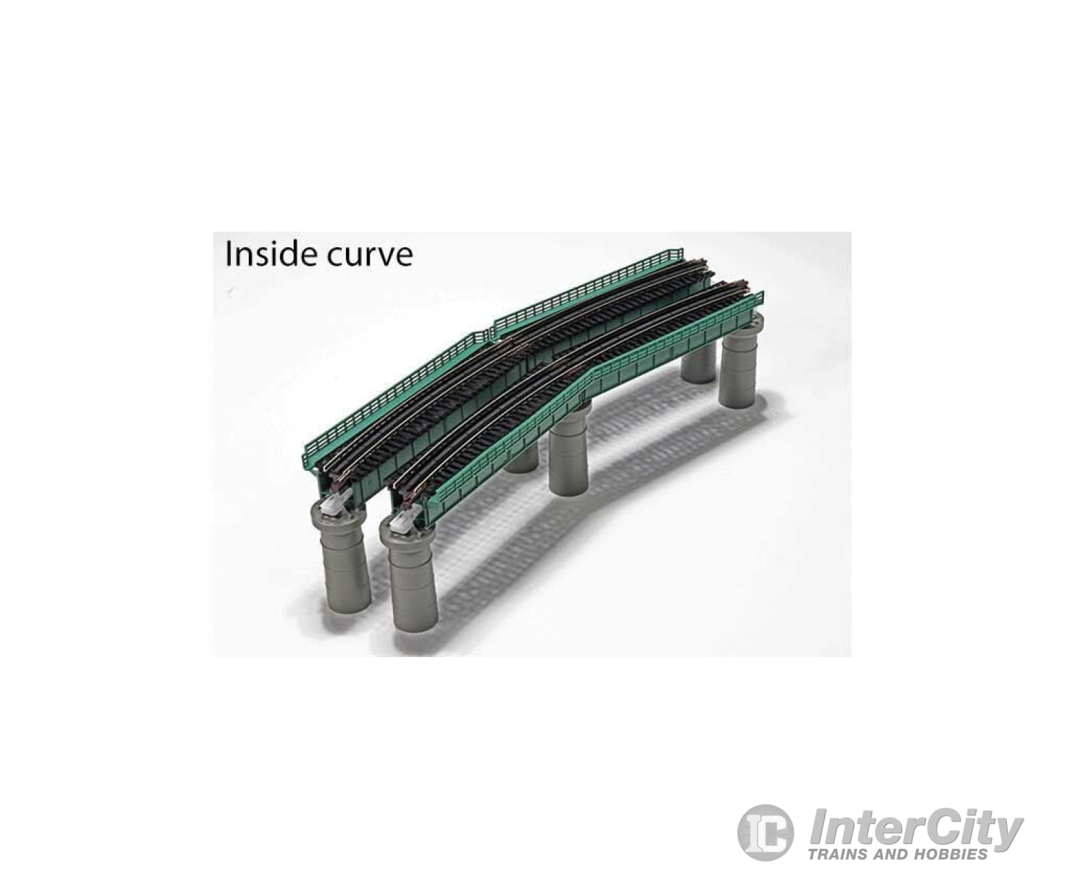 Kato N 20823 Single-Track Curved Deck-Girder Bridge 4-Pack, Code 80 Track - Unitrack -- 17-5/8" 448mm Radius, 60 Degrees (green) - Default Title (CH-381-20823)