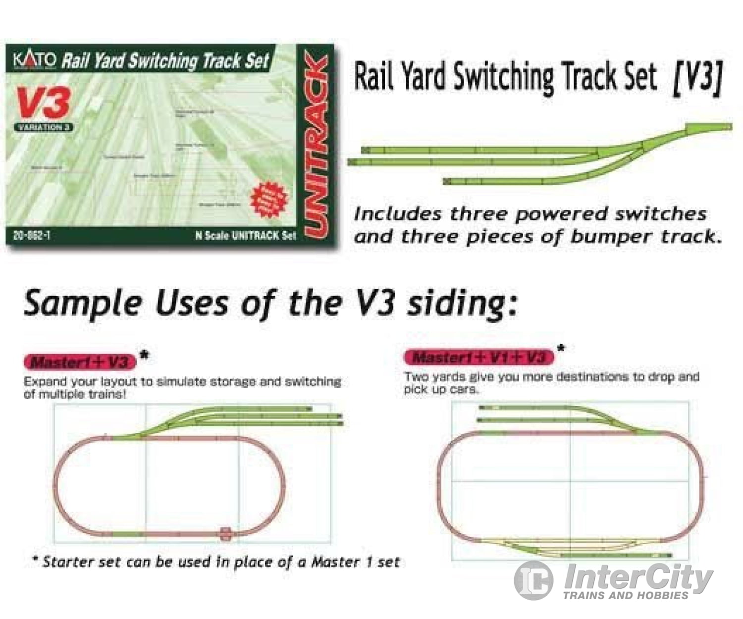 Kato N 20862 V3 Rail Yard Switch Track Set - Unitrack - Default Title (CH-381-20862)