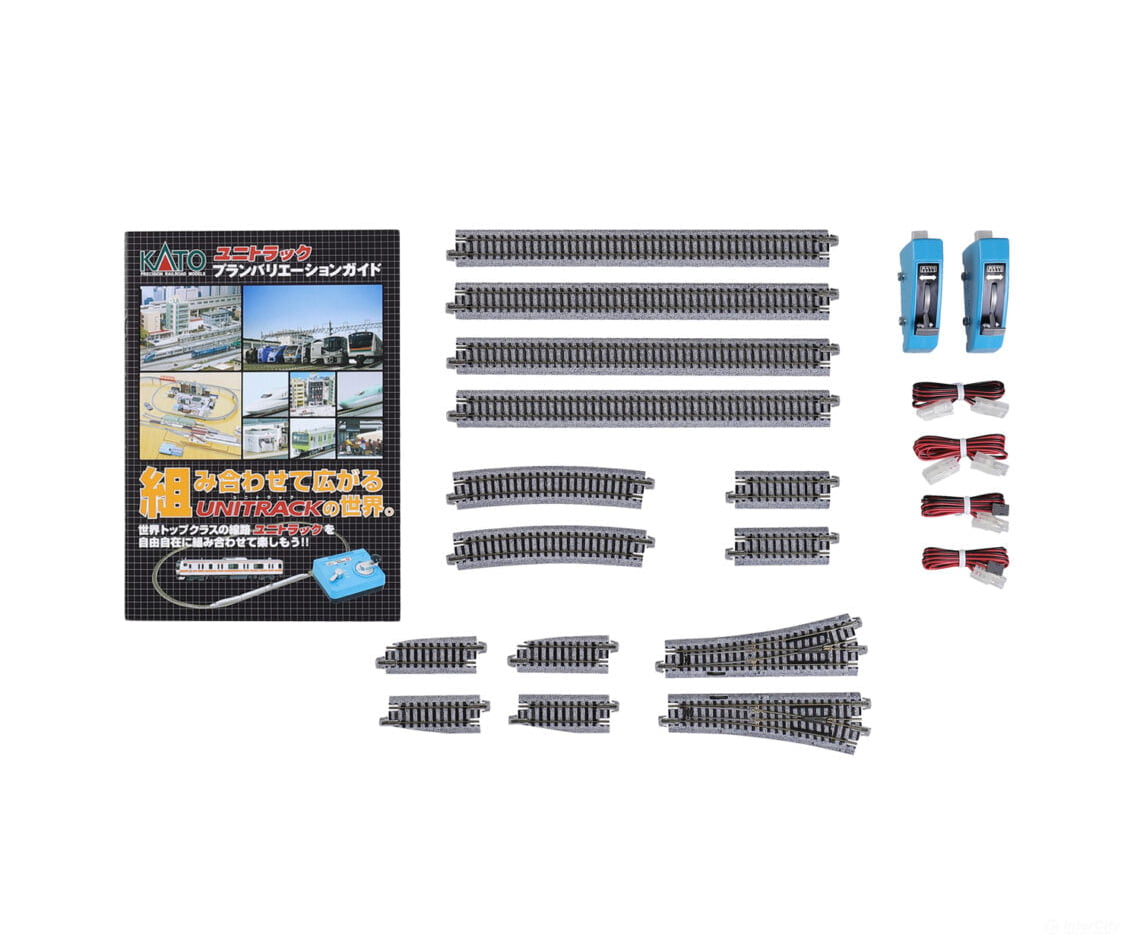 Kato N 20863 V4 Switching Siding Set - Unitrack -- Includes 2 #4 Remote Turnouts and Straight Sections - Track &
