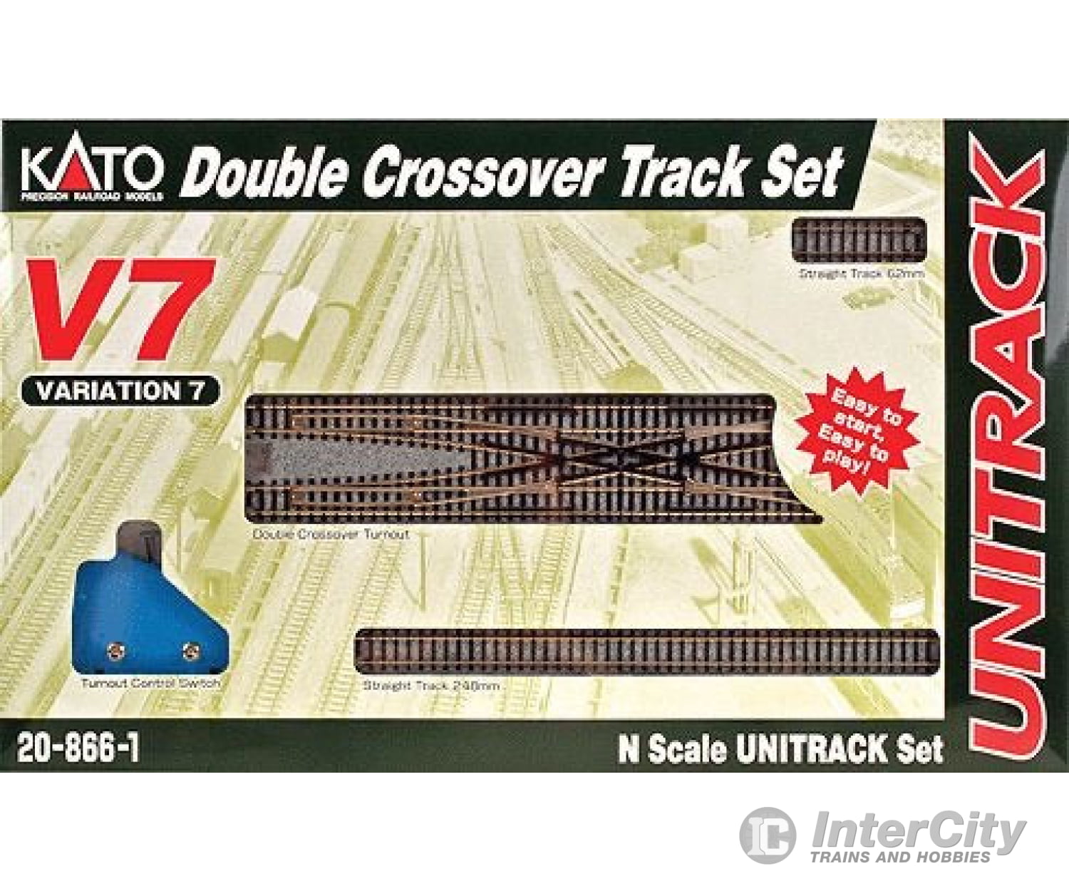 Kato N 208661 Unitrack V7 Set -- Double Crossover Track Set - Default Title (CH-381-208661)