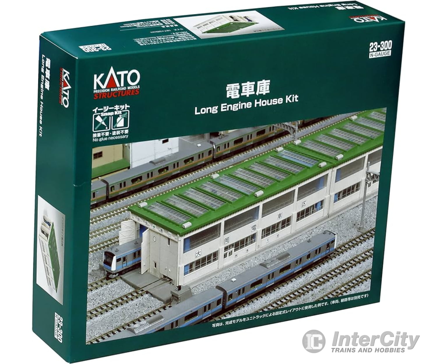 Kato N 23-300 Long Engine House Kit - Snap-Together Structures