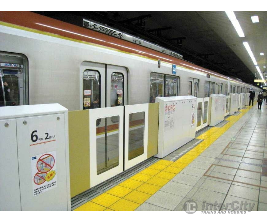 Kato N 23163 Platform Edge Barriers with Doors pkg(4) -- Use with 381-23160 and -23161, Sprues with Decals (Japanese Lettering) - Default Title (CH-381-23163)