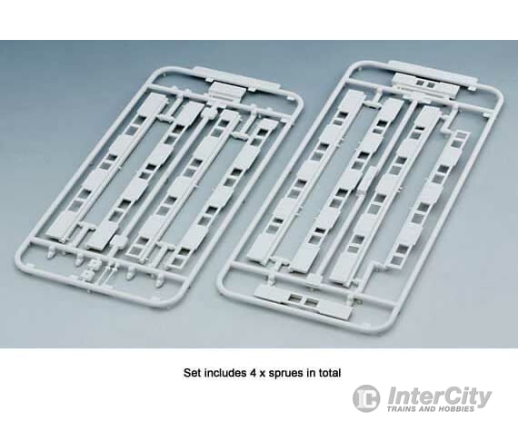 Kato N 23163 Platform Edge Barriers with Doors pkg(4) -- Use with 381-23160 and -23161, Sprues with Decals (Japanese Lettering) - Default Title (CH-381-23163)