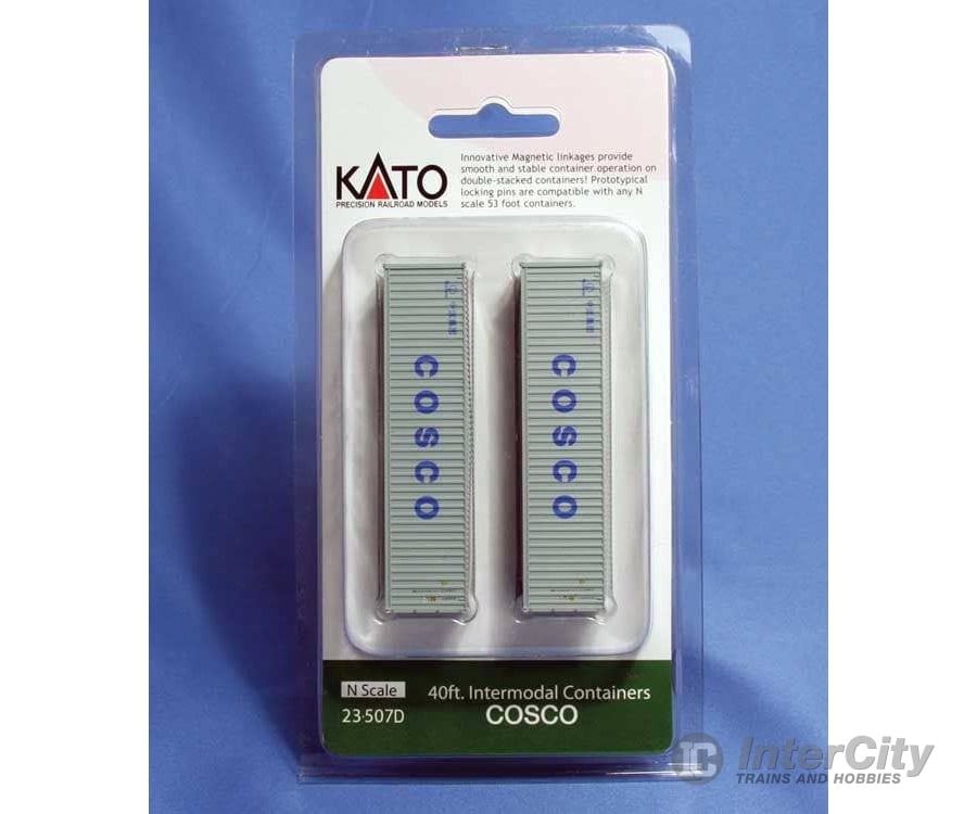 Kato N 23507D 40’ Corrugated Container 2-Pack - China Ocean Shipping Co. COSCO (gray blue) Freight Loads & Containers
