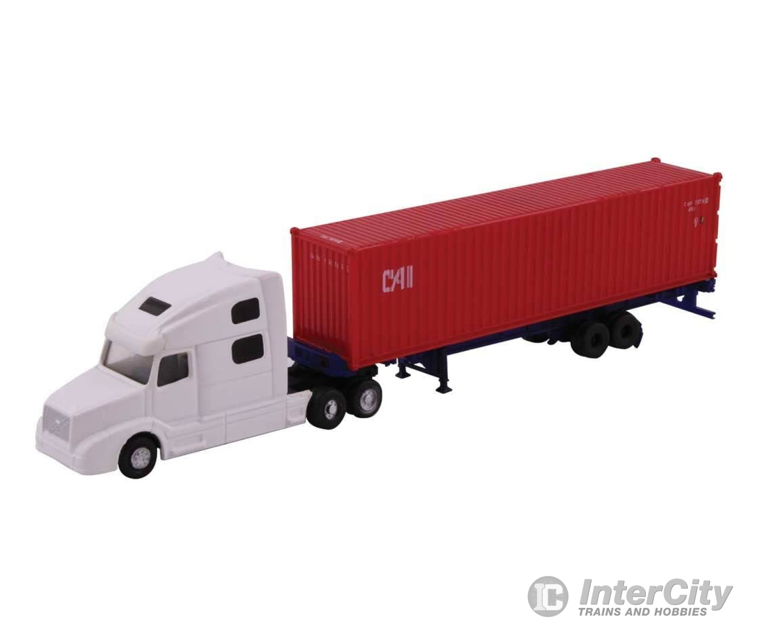 Kato N 31615 Volvo VN780 Tractor w/40’ Corrugated Container on Chassis - White Tractor w/CAI International Container