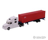 Kato N 31615 Volvo VN780 Tractor w/40’ Corrugated Container on Chassis - White Tractor w/CAI International Container