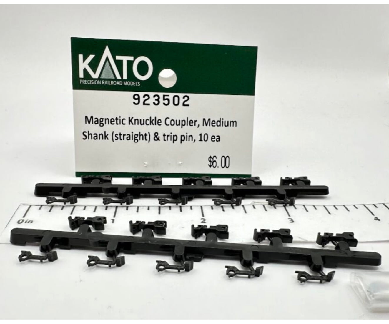 Kato N 892302 Magnetic Knuckle Coupler Medium Shank (straight) & trip pin (10 ea) - Parts