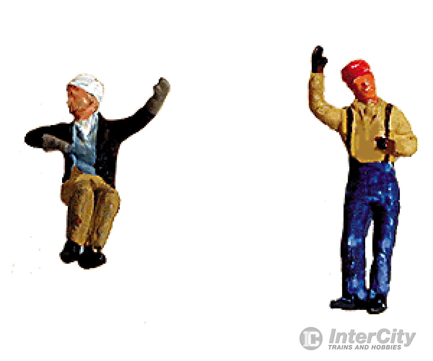 Labelle Ho Contemporary Diesel Engineer/Fireman Set Pkg(2) - Waving & Sitting Figures