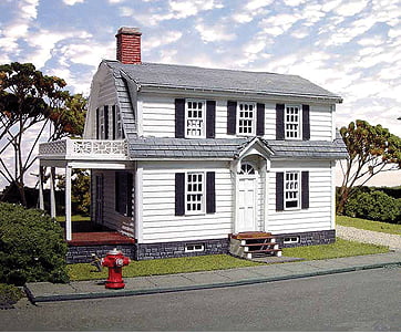 Laser-Art HO 617 Oxford House - Laser-Art - Kit - 5 x 4 x 3’’ 12.7 x 10.2 x 7.6cm - Structures