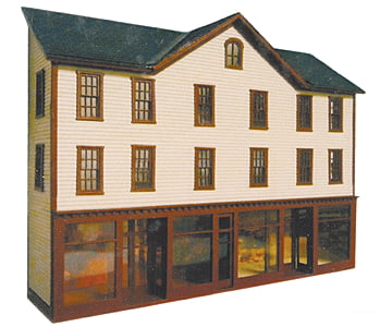 Laser-Art HO 647 HC’s Mercantile Backdrop Building - Laser-Art - Kit - 7-1/4 x 1-3/4 x 5-1/4’’ 18.4 x 4.5 x 13.3cm
