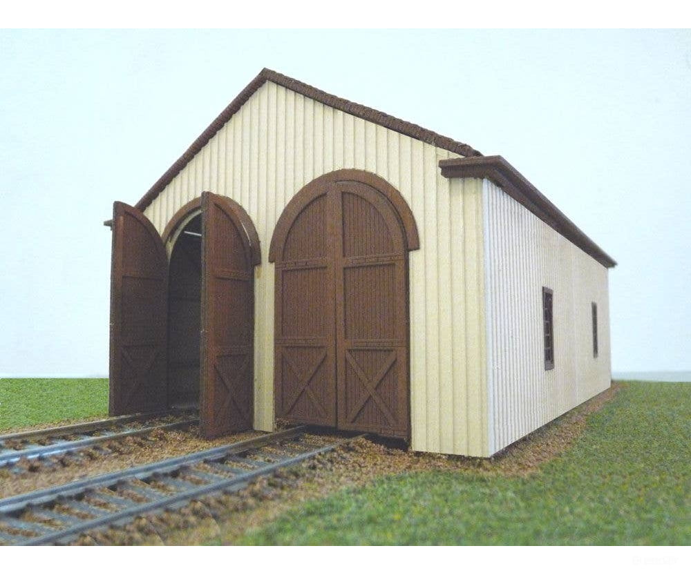 Laser-Art HO 657 2-Stall Wood Engine House - Laser-Art - Kit - 8-1/4 x 5 x 4’’ 21 x 12.7 x 10.2cm - Structures