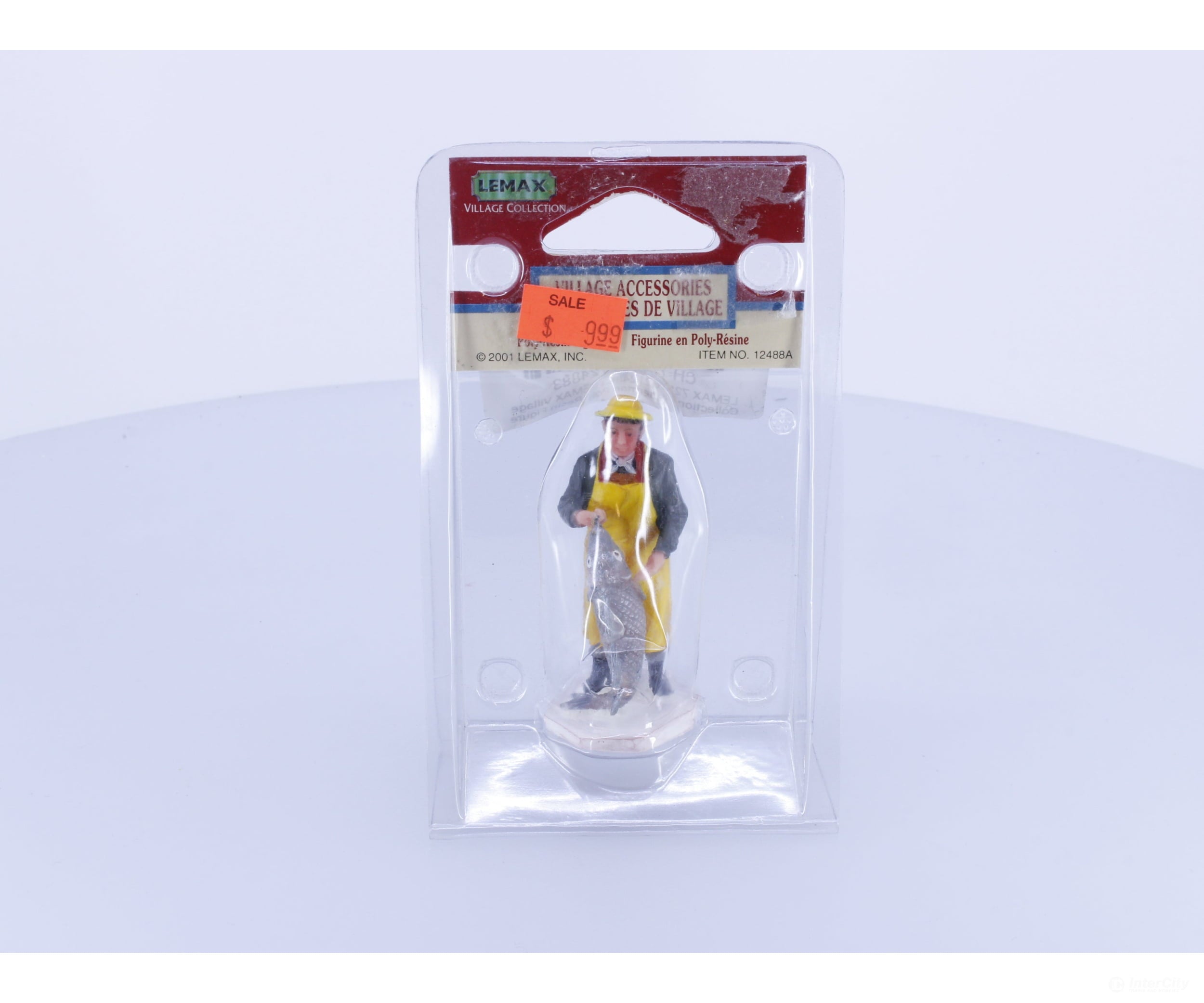 LEMAX 728162124883 LEMAX Village Collection Fisherman Poly Resin Figure 2001 #12488AM New Unused Collectibles