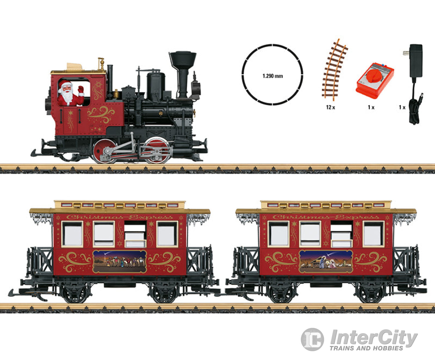 Lgb 72308 Christmas Passenger Train Starter Set & Sets