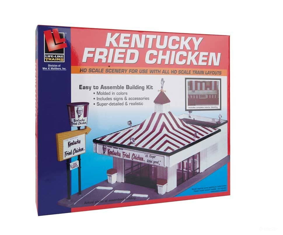 Life-Like Products HO 1394 Kentucky Fried Chicken(R) Drive-In - Kit - 8-3/8 x 4-1/4’’ 21.3 x 10.8cm - Structures