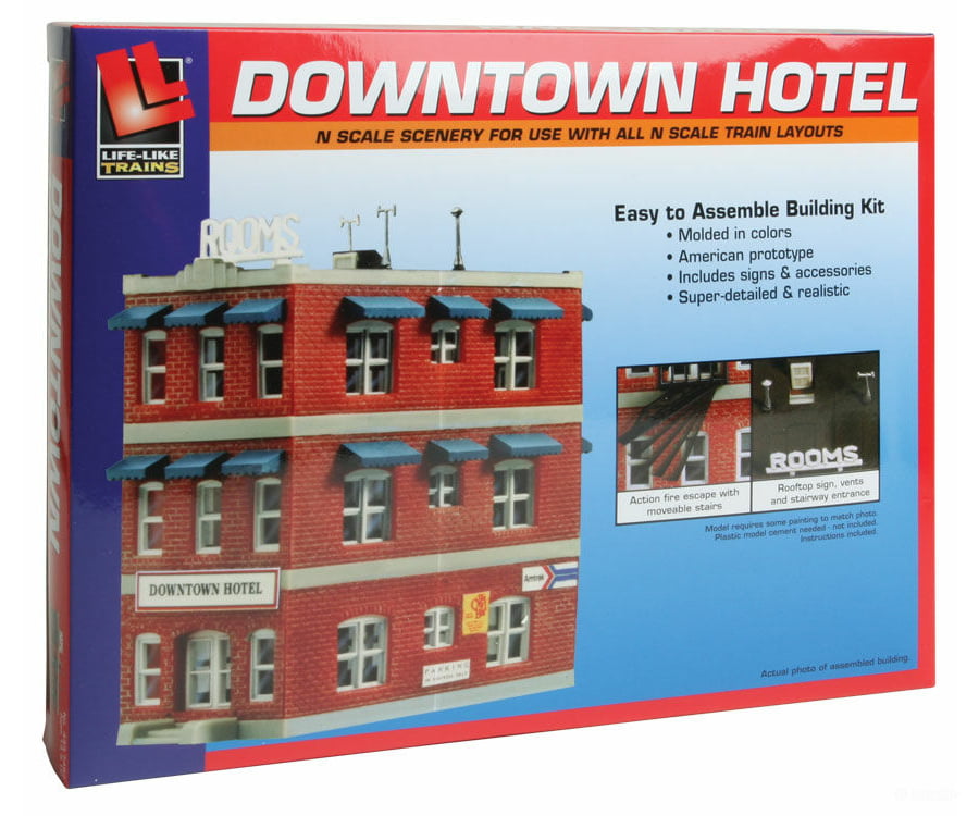 Life-Like Products N 7482 Downtown Hotel -- Kit Structures