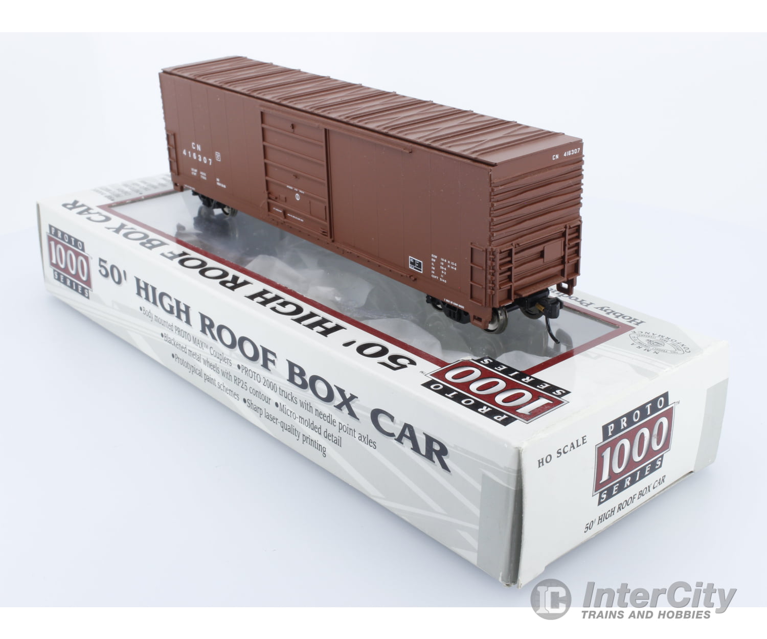 Life - Like Proto 1000 Series 50’ High Roof Box Car Cn 416307 Freight Cars