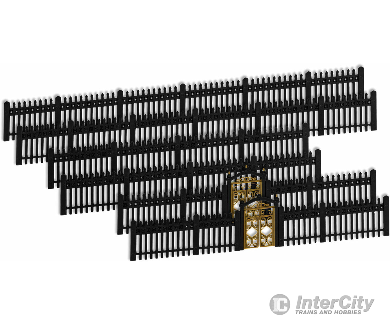 Lionel Trains Ho 2057140 Iron Fence With Gate -- 50’ 124Cm (Black) Scenery Details