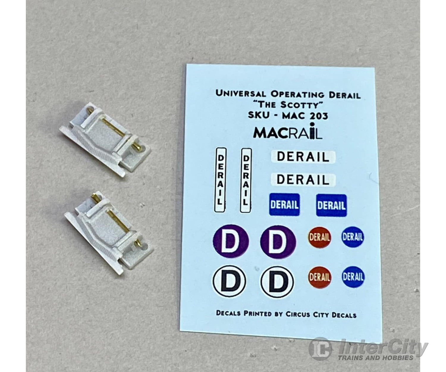 Mac Rail Mac-203 Ho Operating Flip Derail ’The Scotty’ 2 Pack Detailing Parts