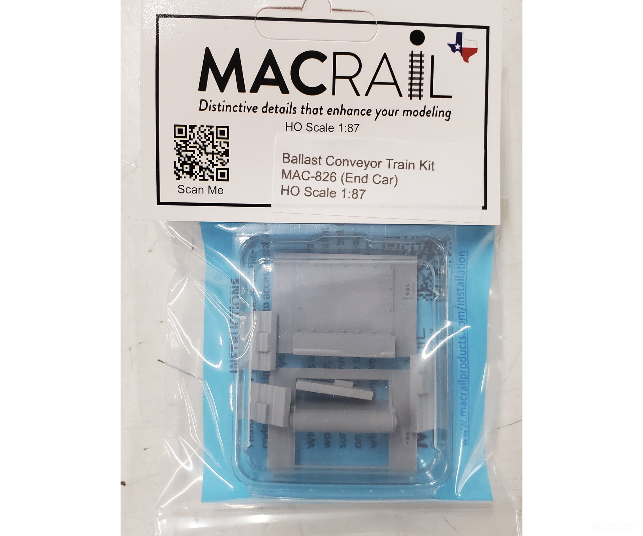 Mac Rail Mac-826 Ho Ballast Conveyor Train (Rear Car Kit) Detailing Parts
