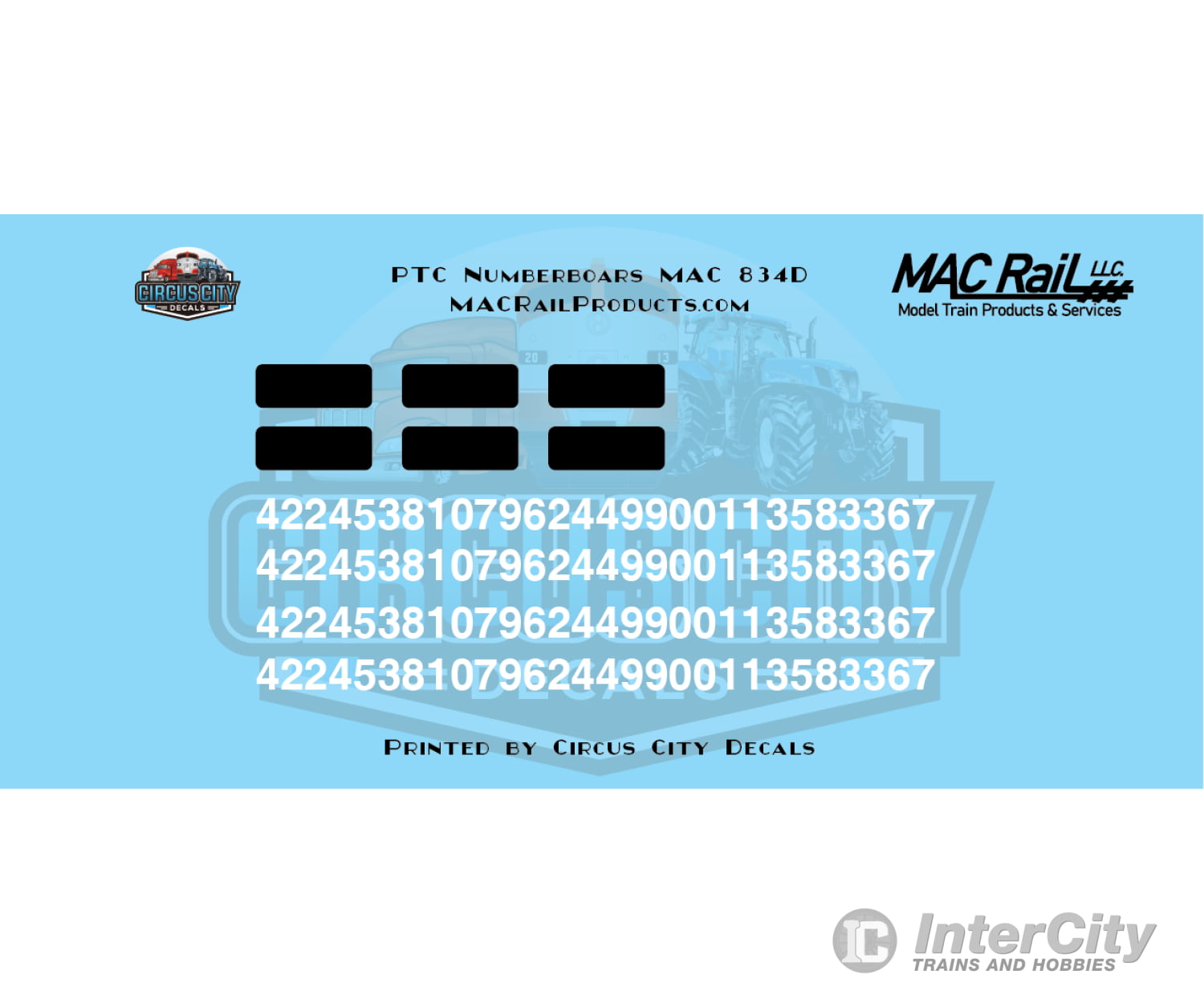 Mac Rail Mac-834 Ho Ptc Numberboard (2 Pack) Detailing Parts