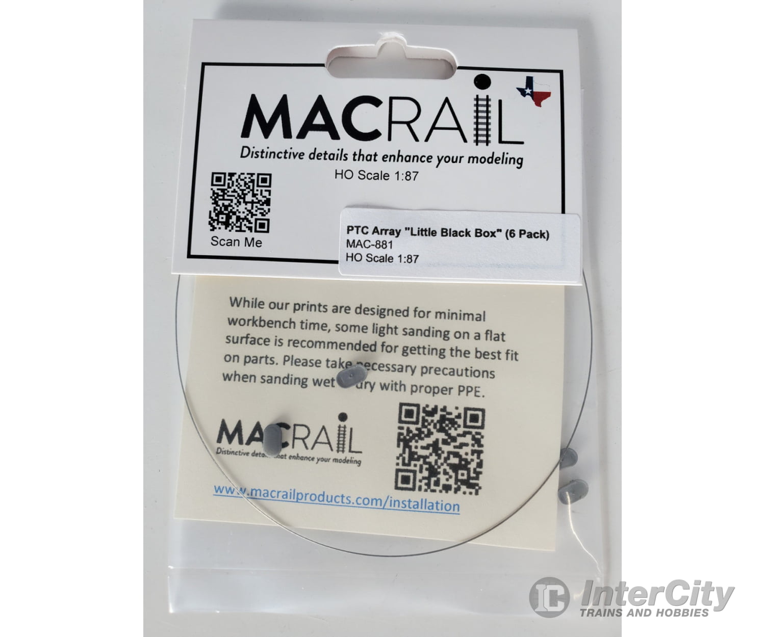 Mac Rail Mac-881 Ho Ptc Array ’Little Black Box’ (6 Pack) Detailing Parts