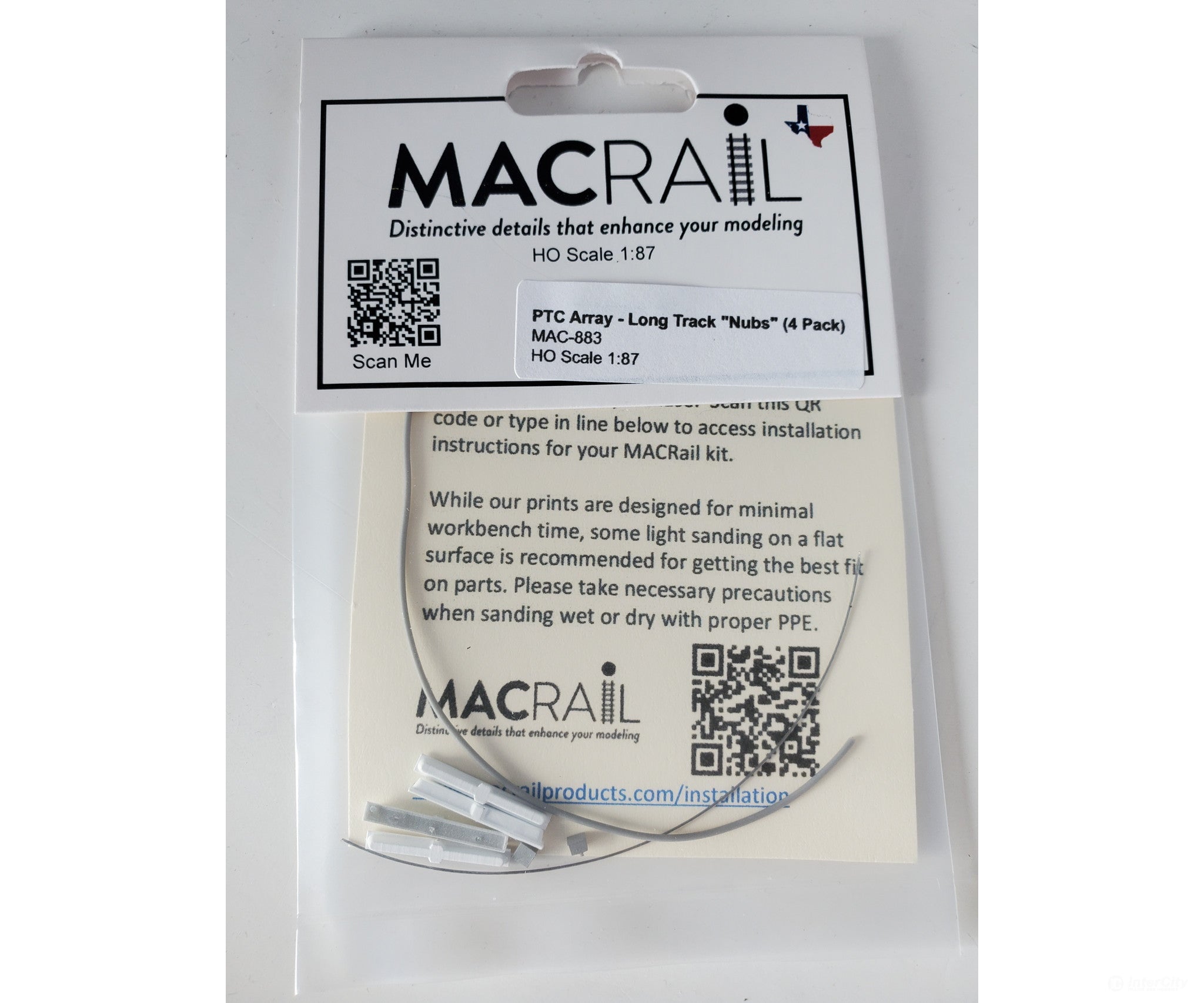 Mac Rail Mac-883 Ho Ptc Antenna - Long ’Track’ With Conduit White 4 Pack Detailing Parts