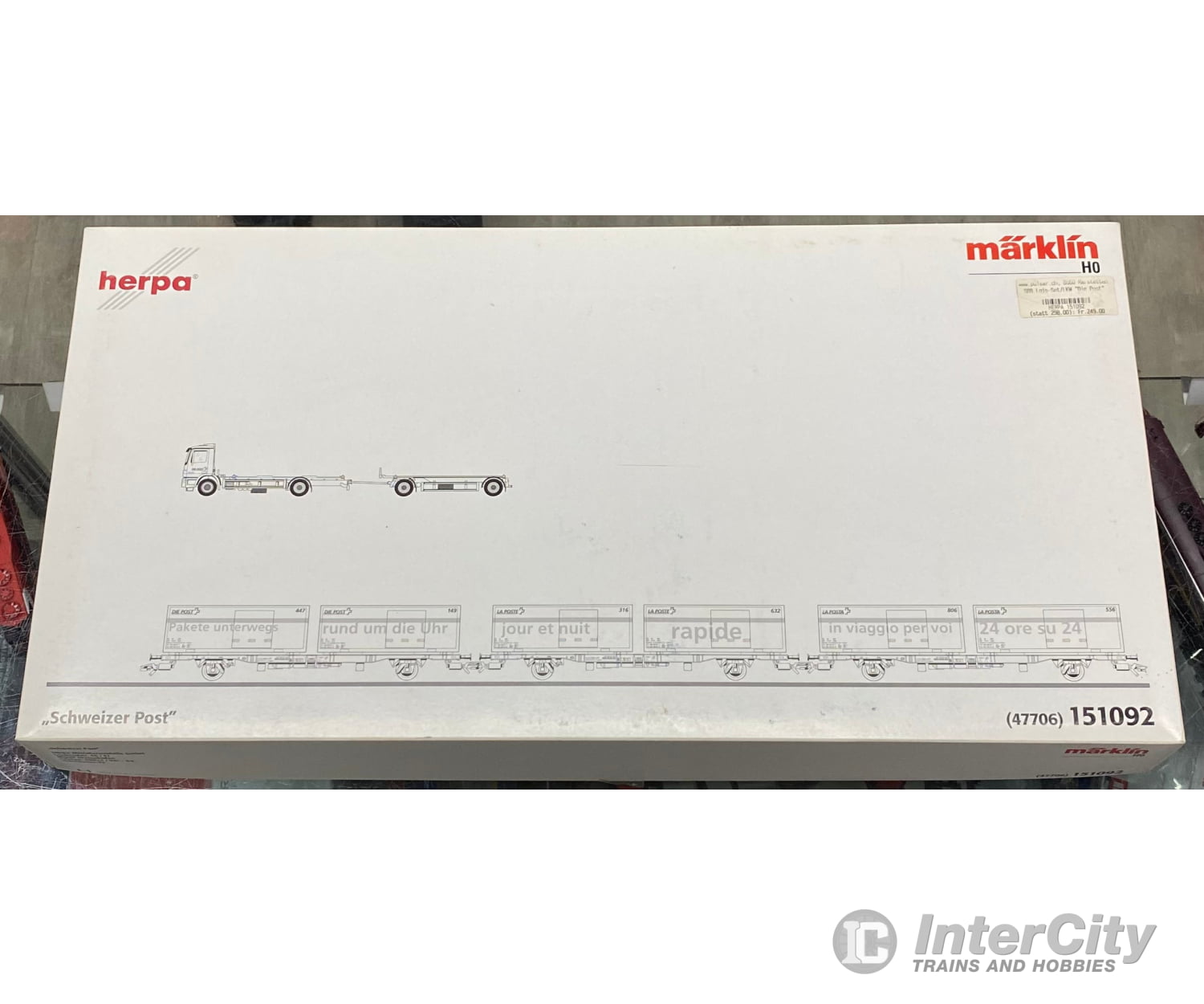 Marklin 151092 HO SBB-CFF-FFS Schweizer Post 3 Containerwagen mit Beladung NEU/OVP 4285 European Freight Cars