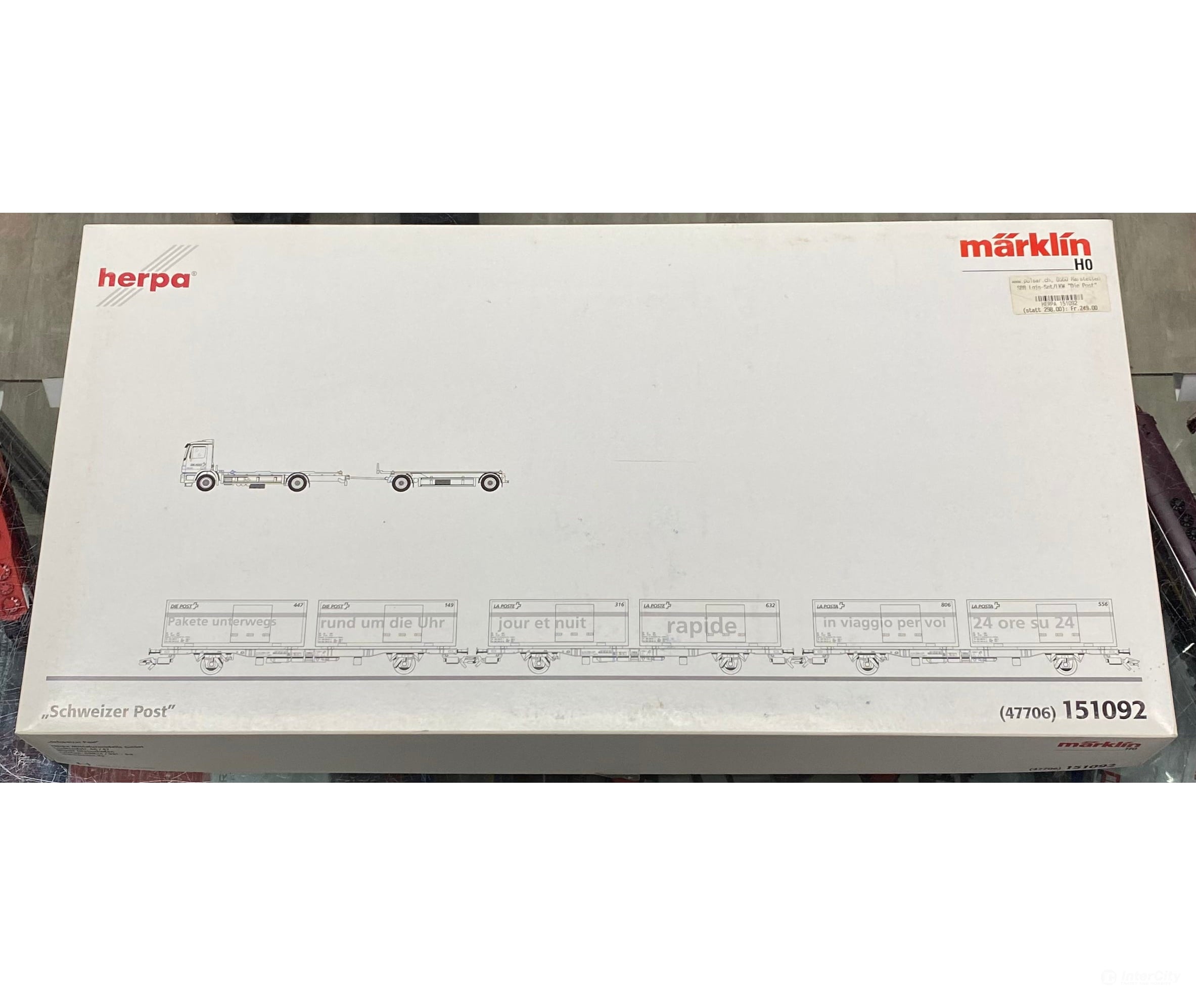 Marklin 151092 HO SBB-CFF-FFS Schweizer Post 3 Containerwagen mit Beladung NEU/OVP 4285 European Freight Cars