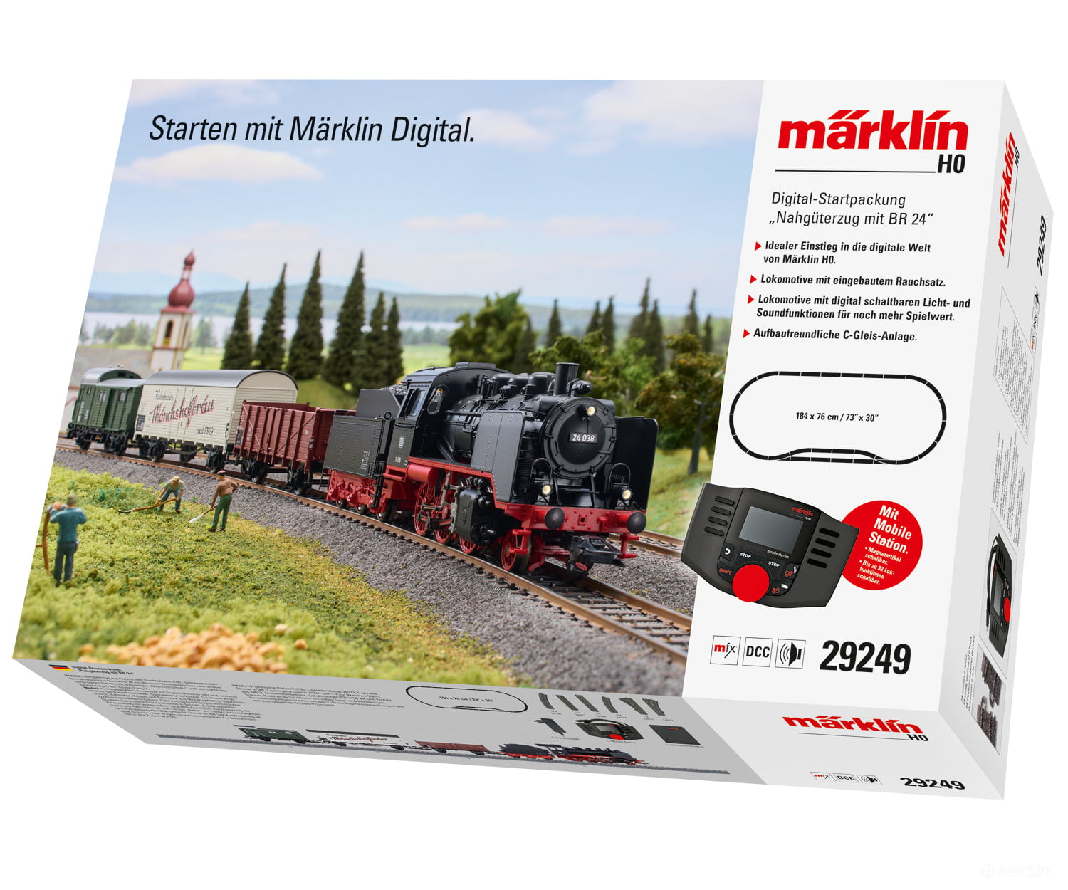 Marklin 29249 Ho Db ’Short Haul Freight Train With A Class 24’’ Digital Starter Set Mfx Sound & Sets