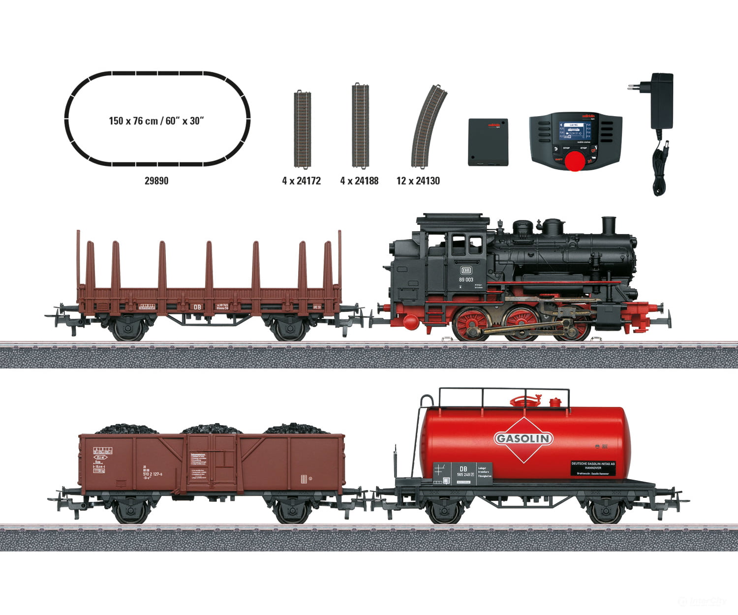 Marklin 29890 Ho Db Freight Train Starter Set With Class 89.0 Tank Loco & Sets