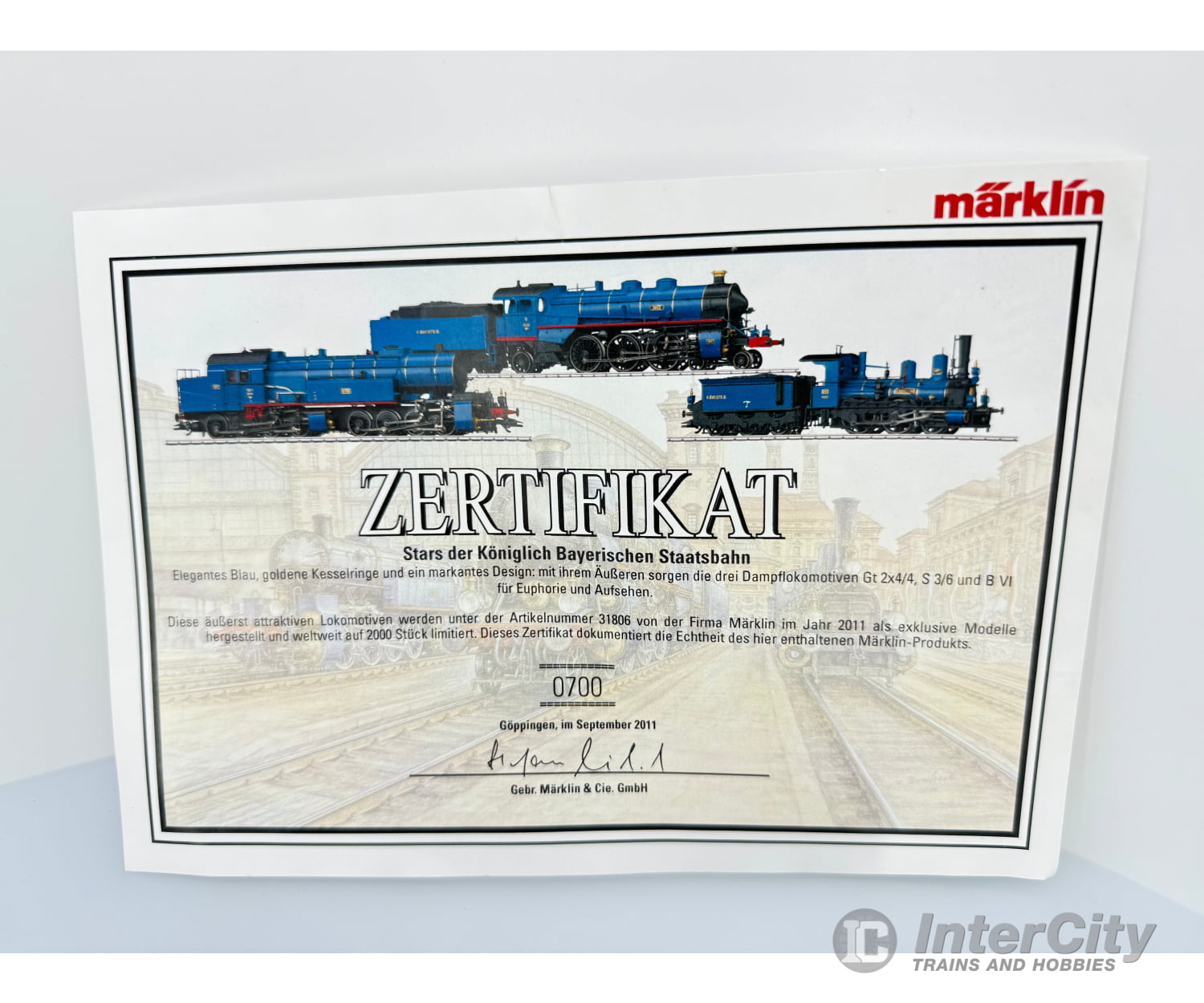 Marklin 31806 Ho Kbaystsb 3 Pce Set W Gt2X4/4 Series B Vi & Class S 3/6 Limited To 2000 Sets Mfx