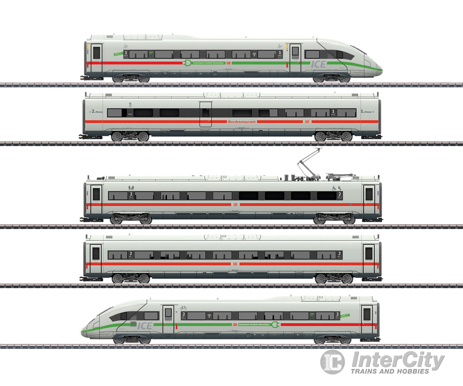 Marklin 39716 DB AG Class 412/812 ICE 4 Powered Railcar Train with a Green Stripe - Default Title (IC-MARK-39716)