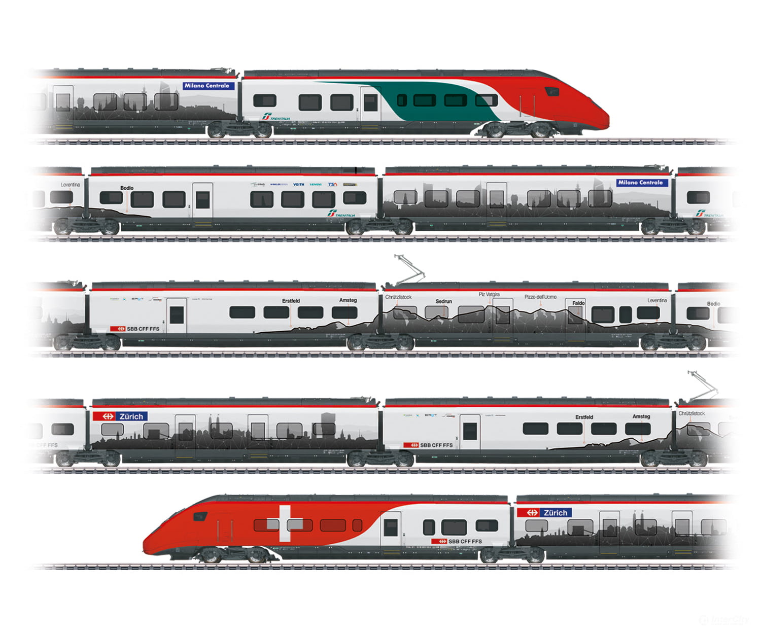 Marklin 39811 Ho Class Rabe 501 Giruno High-Speed Rail Car Train European Locomotives