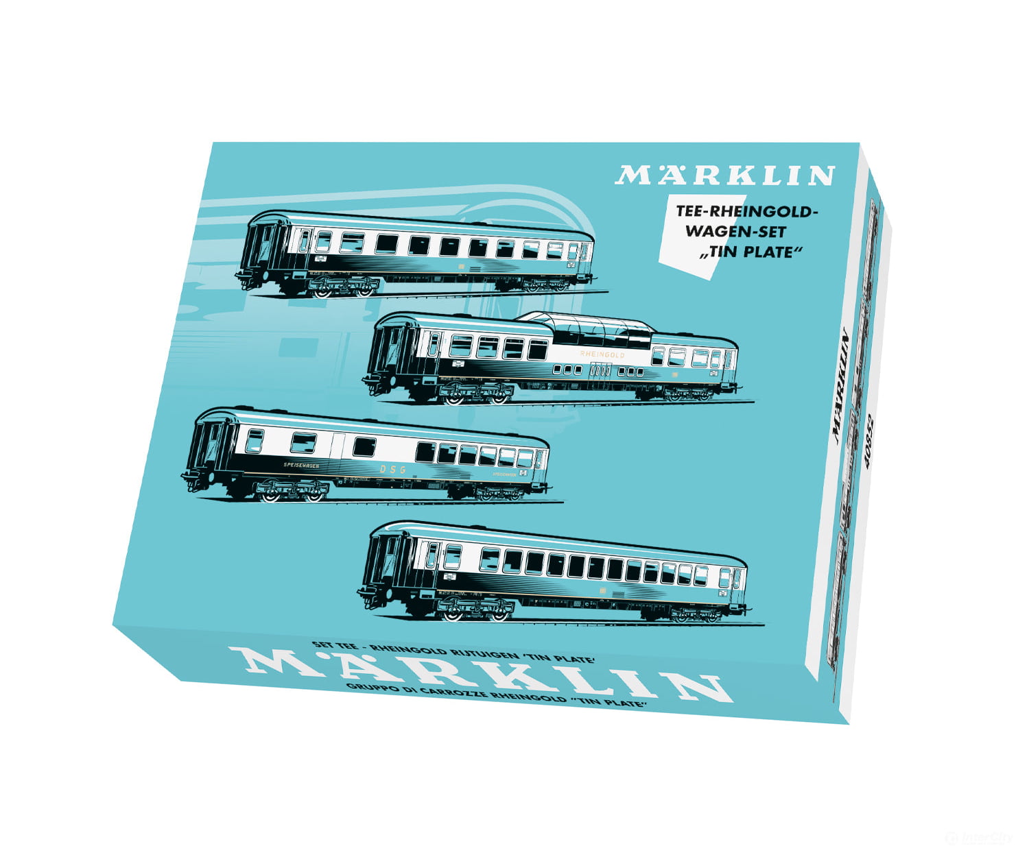 Marklin 40852 HO DB TEE Rheingold ’Tin-Plate’ Car Set (MHI Exclusive Item) European Passenger Cars
