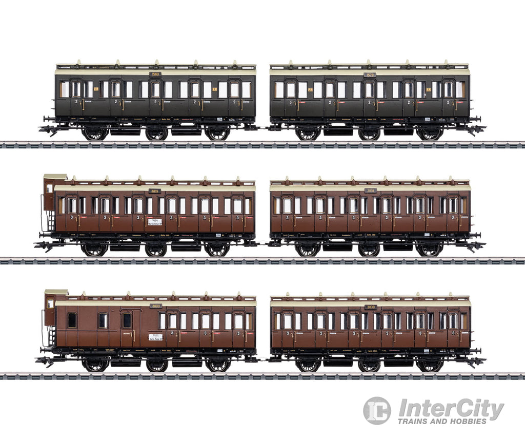 Marklin 42047 Ho Kpev Compartment Car Set European Passenger Cars