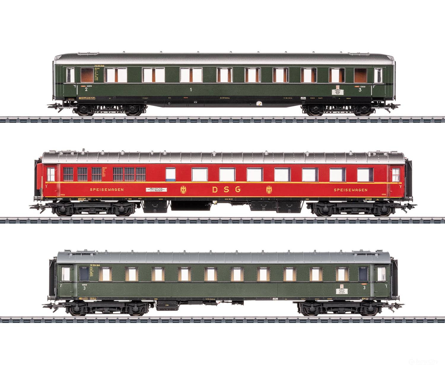 Marklin 42533 HO DB Express Train Passenger Car Set 2 for the ’D 74’’ European Passenger Cars