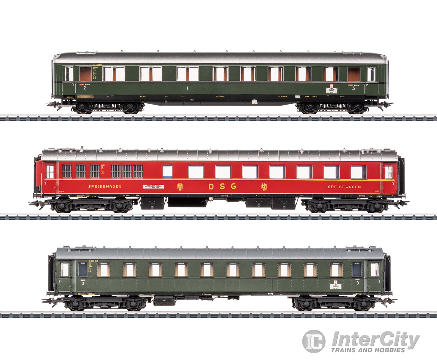 Marklin 42533 HO DB Express Train Passenger Car Set 2 for the ’D 74’’ European Passenger Cars