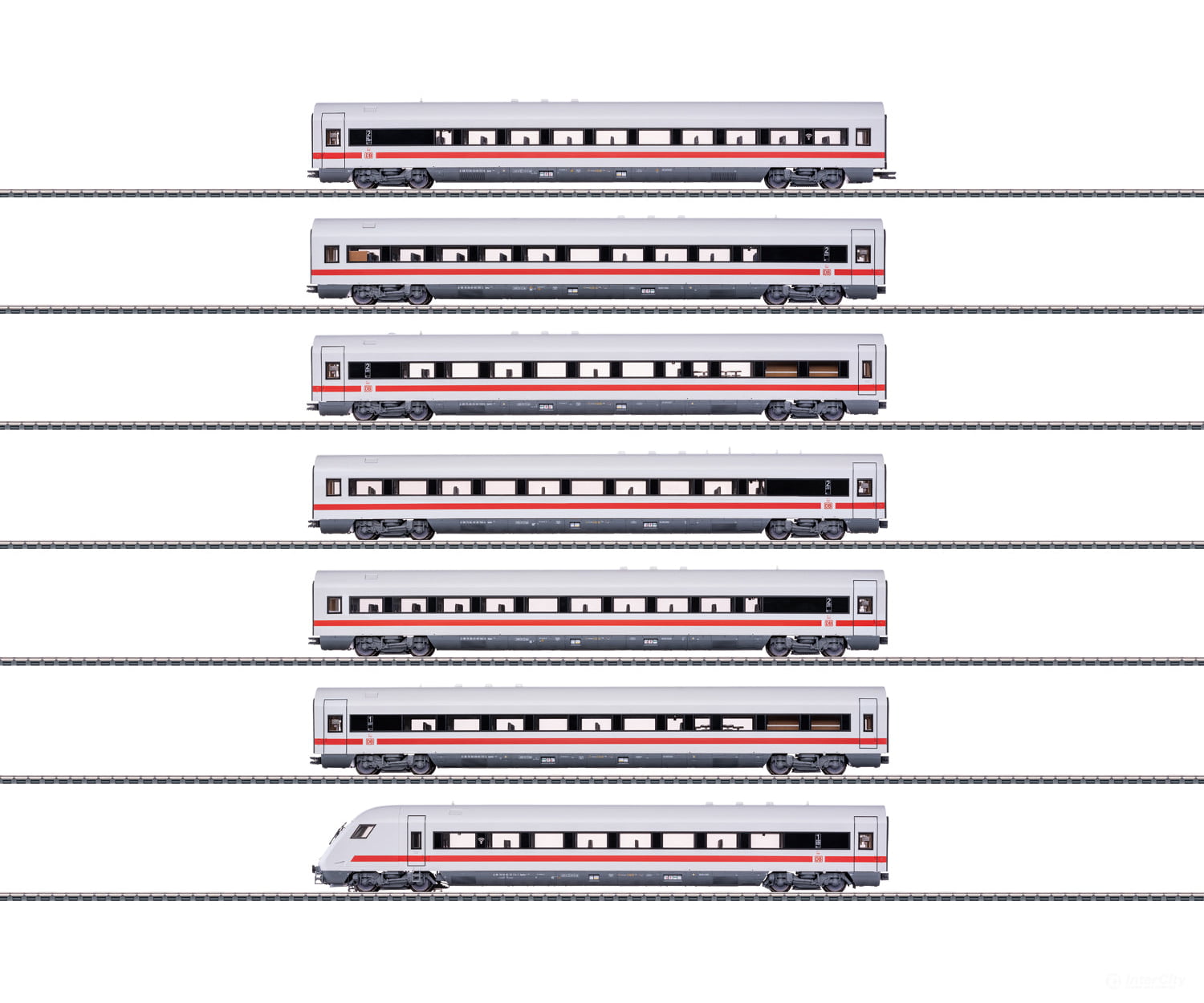 Marklin 42930 HO DB AG ICE Express Train Passenger Car Set MFX Digital European Passenger Cars